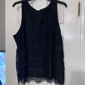 Black lace sleeveless tunic